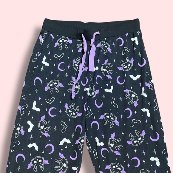 Killstar Batty Black Purple Moon AOP Jogger Lounge Pajama Pants Size Small - Picture 3 of 7